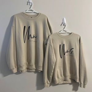 Matching Mr and Mrs sweatshirts